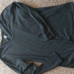 Fruit of the Loom Black Thermal Long Sleeve V-Neck Shirt Women’s XXL